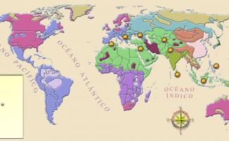 Ilustración mapa religiones